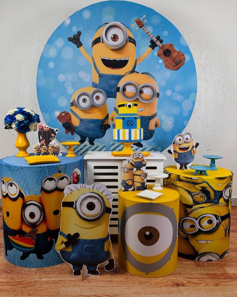 Decoração Pegue e Monte Tema Minions - Maya Locações Piracicaba
